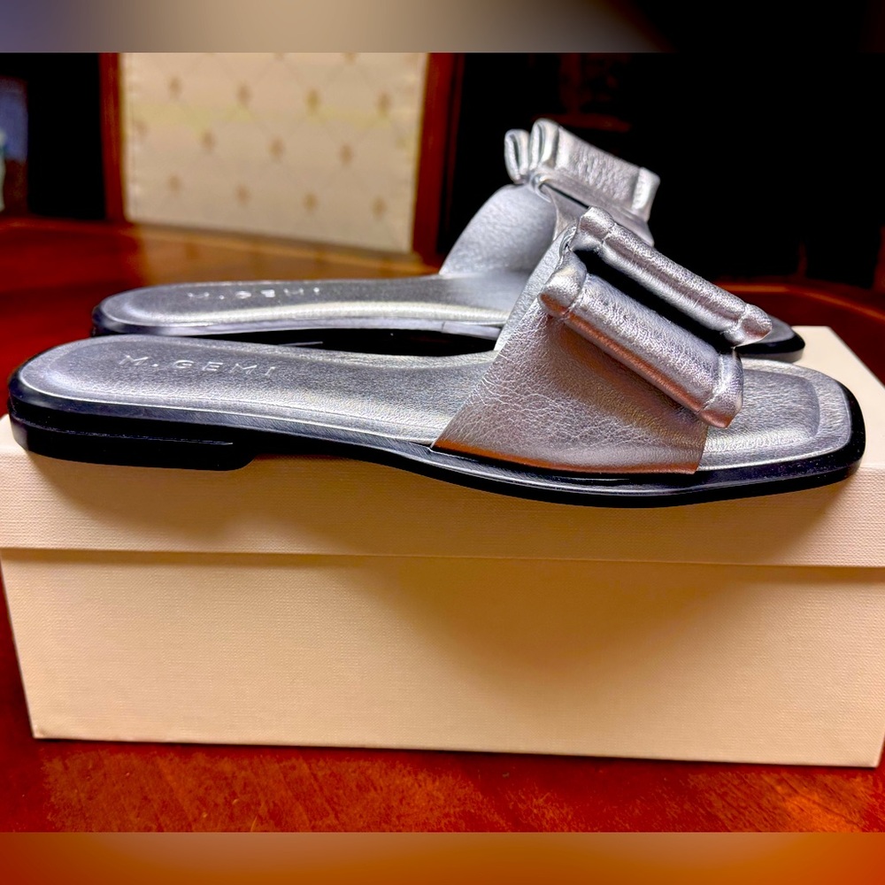 M Gemi Amalia Napa Leather Slide EU 39 NIB